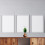 LOT DE 3 CADRES BLANCS - FORMAT A2